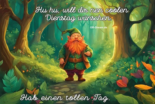 Hu hu, will dir nen coolen Dienstag wünschen. Hab einen tollen Tag.