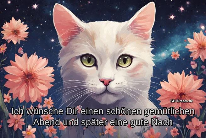 Ich wünsche Dir einen schönen gemütlichen Abend und später eine gute<br />
 Nacht.