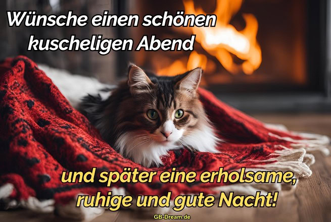 Wünsche eiinen schönen kuscheligen Abend und später eine erholsame, ruhige und gute Nacht.