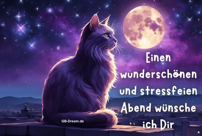 Einen wunderschönen und stressfeien Abend wünsche ich Dir.