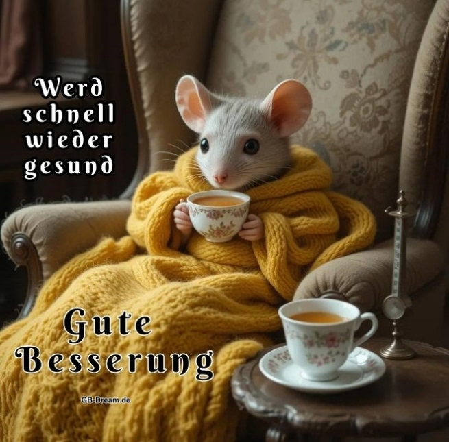 Werd schnell wieder gesund. Gute Besserung.
