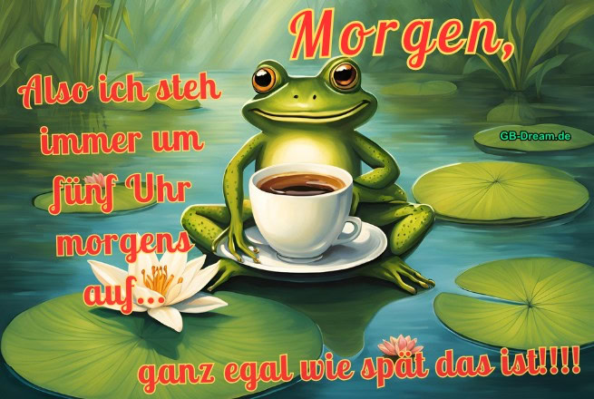 Morgen, Also ich steh immer um fünf Uhr morgens auf. Ganz egal wie spät das ist!