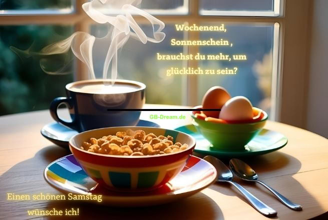 Wochenend, Sonnenschein brauchst du mehr, um glücklich zu sein? Einen schönen Samstag wünsche ich !