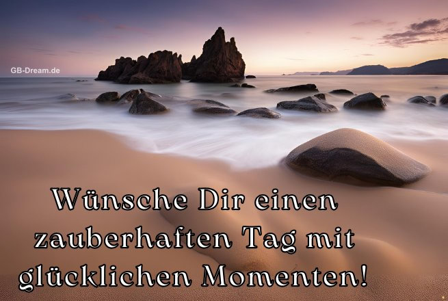 Wünsche Dir einen zauberhaften Tag mit glücklichen Momenten!