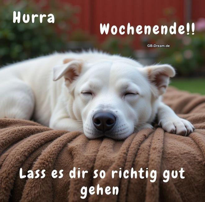 Hurra, Wochenende. Lass es dir so richtig gut gehen.