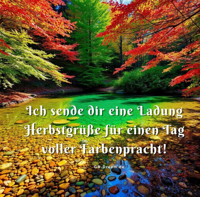 Ich sende dir eine Ladung Herbstgrüße für einen Tag voller Farbenpracht!