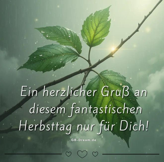 Ein herzlicher Gruß an diesem fantastischen Herbsttag nur für Dich!