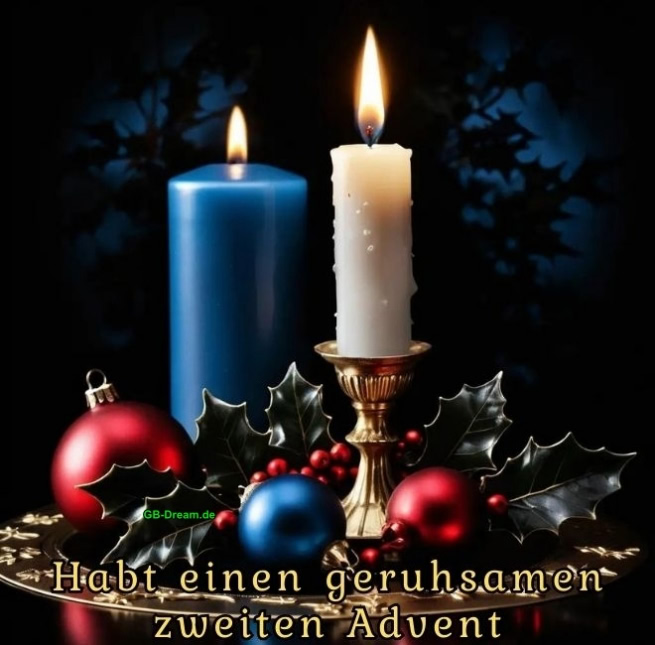 Adventskerzen. Habt einen geruhsamen zweiten Advent.