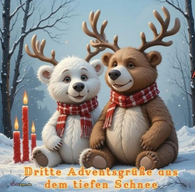 Dritte Adventsgrüße aus dem tiefen Schnee.