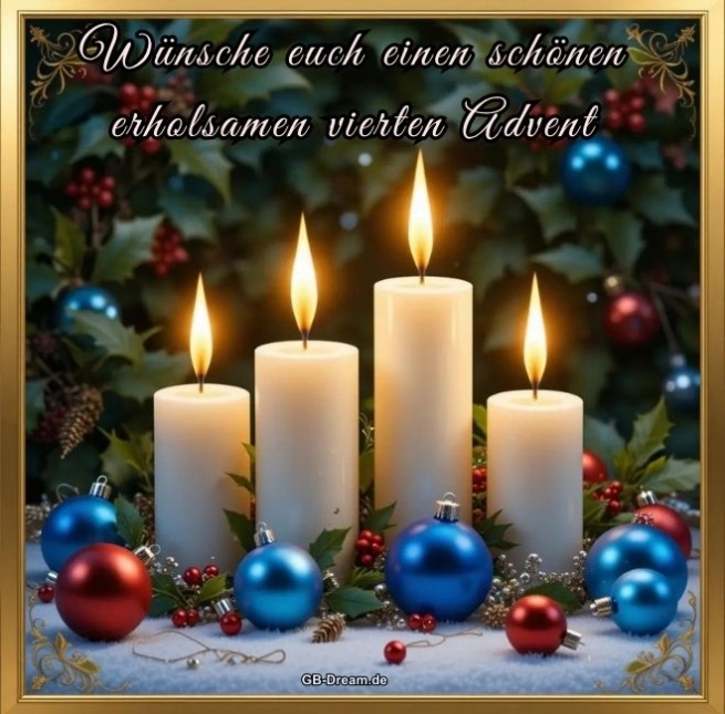 Wünsche euch einen schönen erholsamen vierten Advent.
