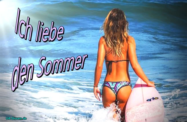 Ich liebe den Sommer Meer surfen