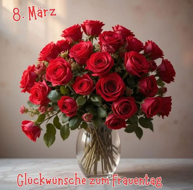 8. März. Glückwünsche zum Frauentag.
