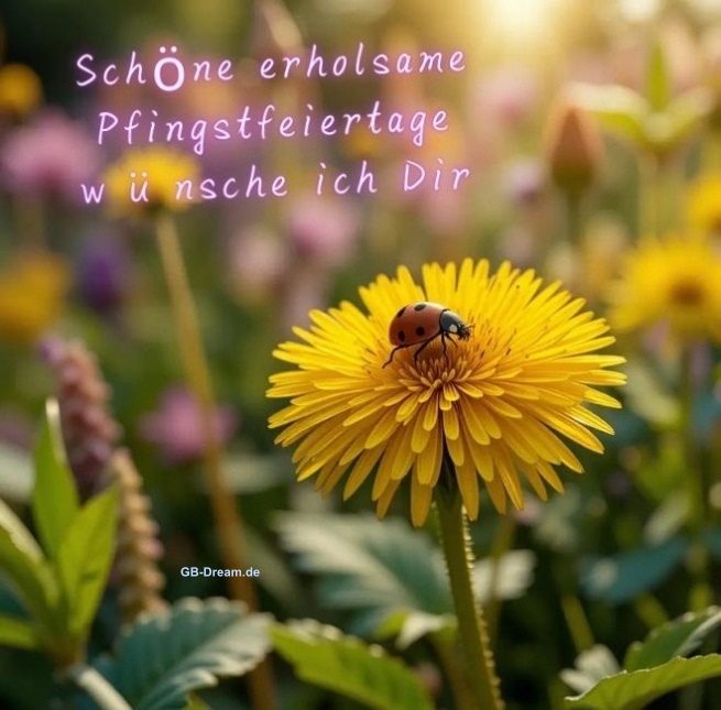 Schöne erholsame Pfingstfeiertage wünsche ich Dir!