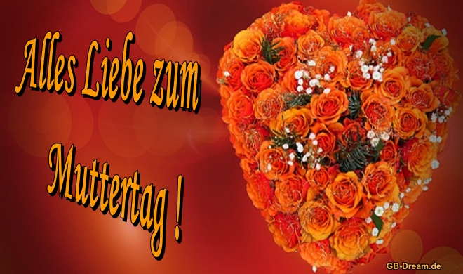 Alles Liebe zum Muttertag Rosen Herz