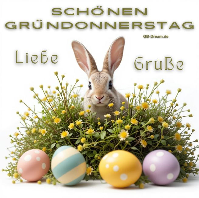 Schönen Gründonnerstag, Liebe Grüsse! Möge dieser Tag voller Freude und guter Laune sein, während wir uns auf das Osterwochenende vorbereiten. Die Frühlingsblumen beginnen zu blühen, und die Welt erwacht zu neuem Leben. Lass uns die Gelegenheit nutzen, um innezuhalten und die kleinen Wunder des Lebens zu schätzen. Frohe Ostern!