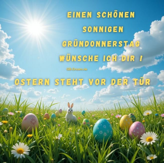 Einen schönen sonnigen Gründonnerstag wünsche ich Dir !